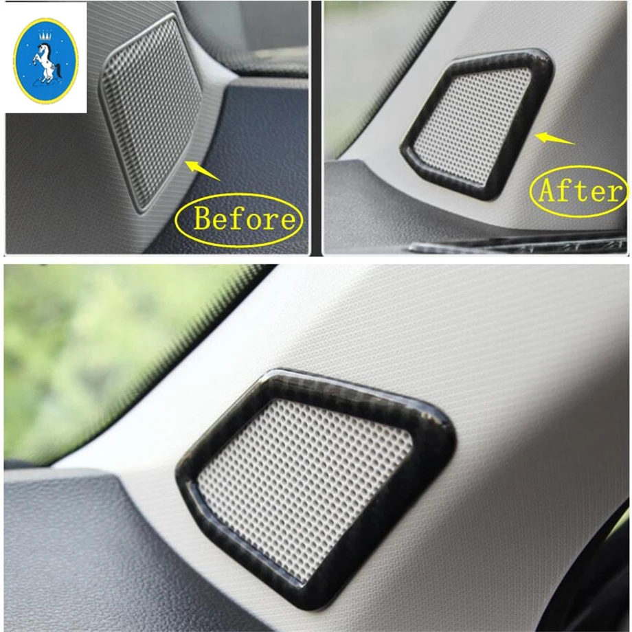 

Yimaautotrims Auto Accessory Inner Pillar A Stereo Speaker Sound Audio Cover Trim Fit For Volkswagen T-Roc T Roc 2018 2019 ABS
