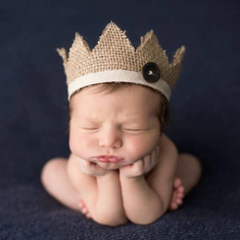 

Cute Baby Newborn Photo Props Kids Hat Caps Baby Crown Knit Headband Hat Photography Accessories Birthday Cap