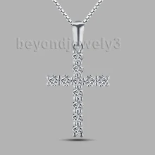 Новинка! Модные свадебные украшения 14Kt белого золота 2 мм Природные Алмазы Свадьба Кулон WP058