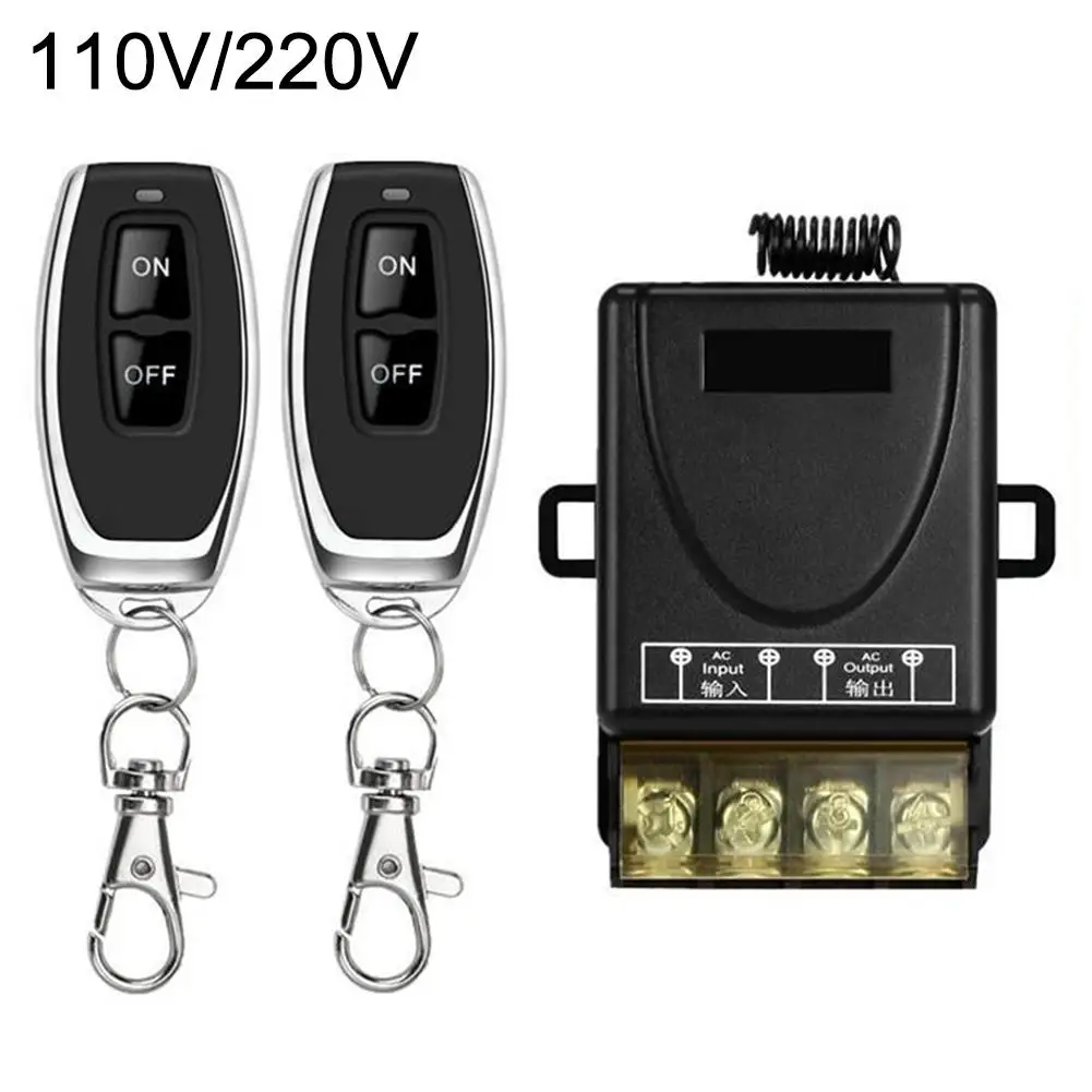 

110V/220V 2CH Channel Relay Wireless RF Remote Control Switch Kit 2 Transmitter