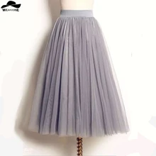 Women Lady Gonna Tulle Princess Skirt Fairy Style Voile Tulle Skirt Bouffant Puffy Femme Long Multilayer falda tul mujer Skirts