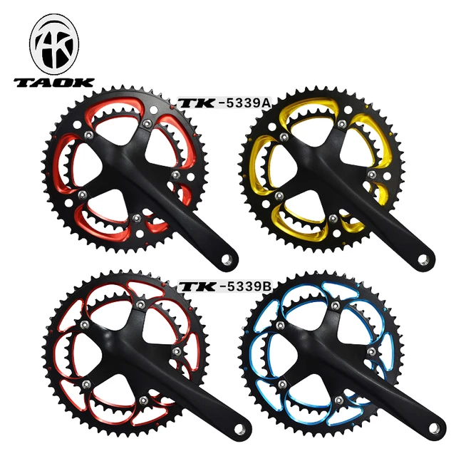Cheap TAOK crankset road bike, car racing teeth one tooth plate empty plate dental plate color 10-speed crankset 170MM