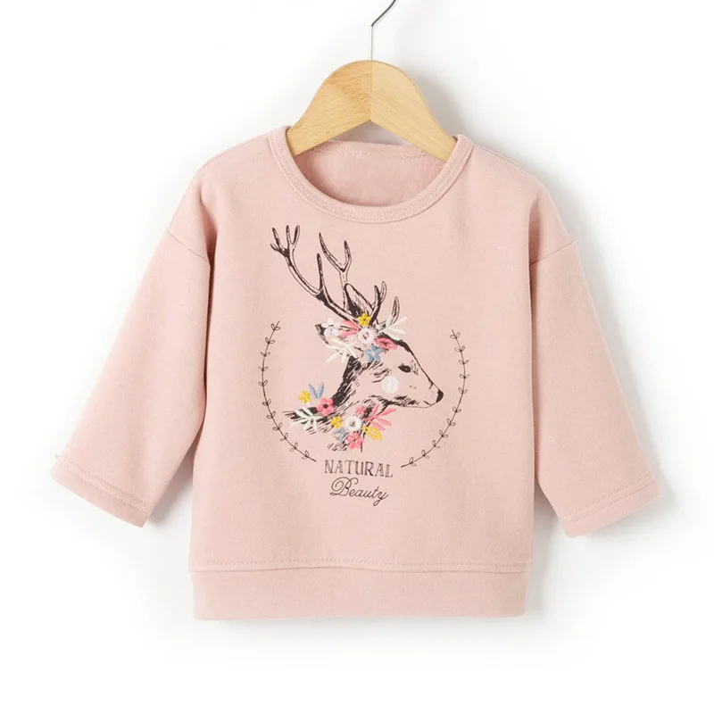 

Little maven 2-7Years Autumn Reindeer Pattern Kid's Girl's Sweatshirt Children's Fall Clothes For Girl Baby Sweater Fleece