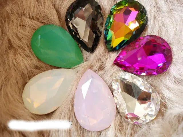 

White/Pink/Blue/Green Opal Color Crystal Fancy Stones Teardrop Glass Stones 10*14mm,13*18mm,18*25mm,20*30mm