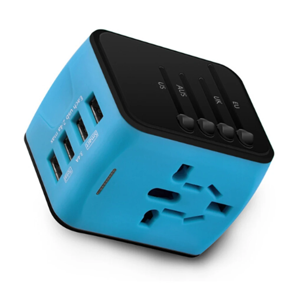 FORNORM Travel Adapter Международный Универсальный адаптер питания All-in-one с 6.3A 4 USB по всему миру настенное зарядное устройство для