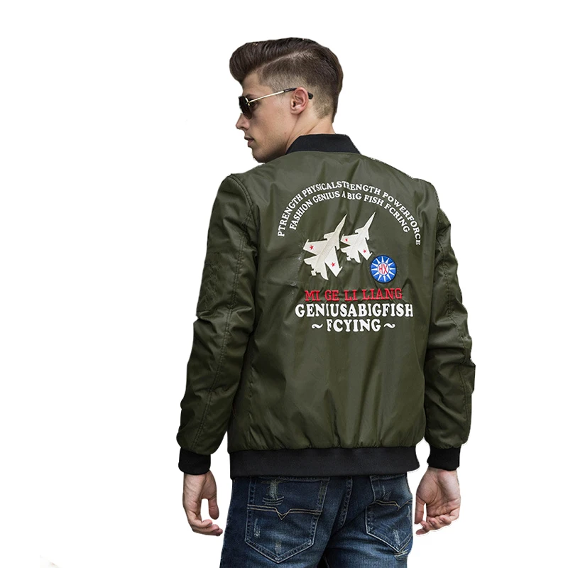 

American Air Force one MA1 Bomber Flying Jacket male Thin Style Military Pilot Flight jacket for Men Embroidered Outerwear