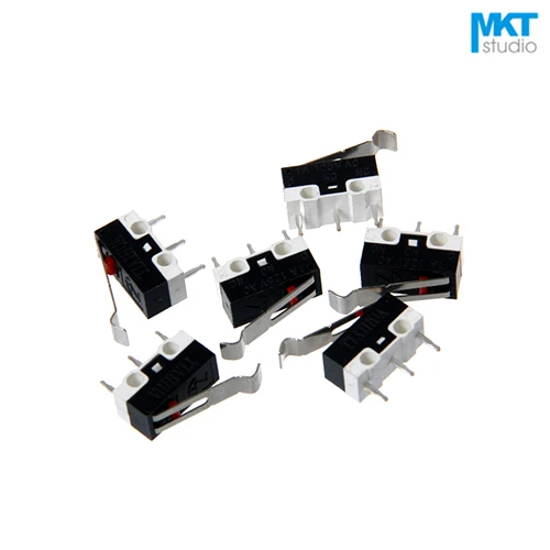 

20Pcs Sample Straight 3 Pins Micro Snap-acting Mouse Switch Microswitch With Curve Lever Handle