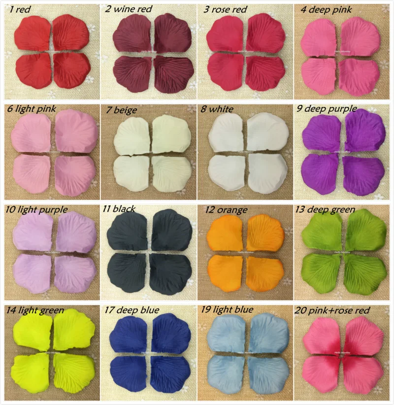 Dishykooker 2000 Silk Rose Petals Wedding Decorations Bulk