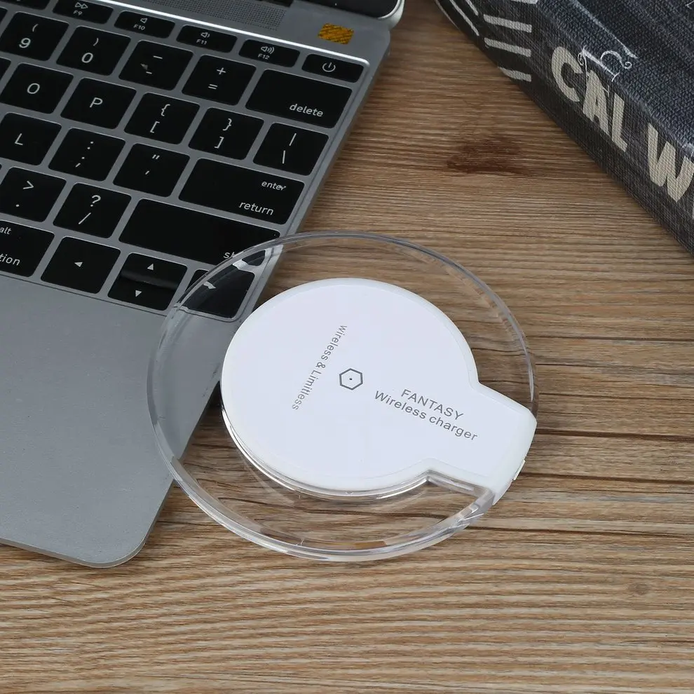 

2pcs Mini Fantasy Transparent Disk Qi Wireless Charging Pad Plate For Samsung S6