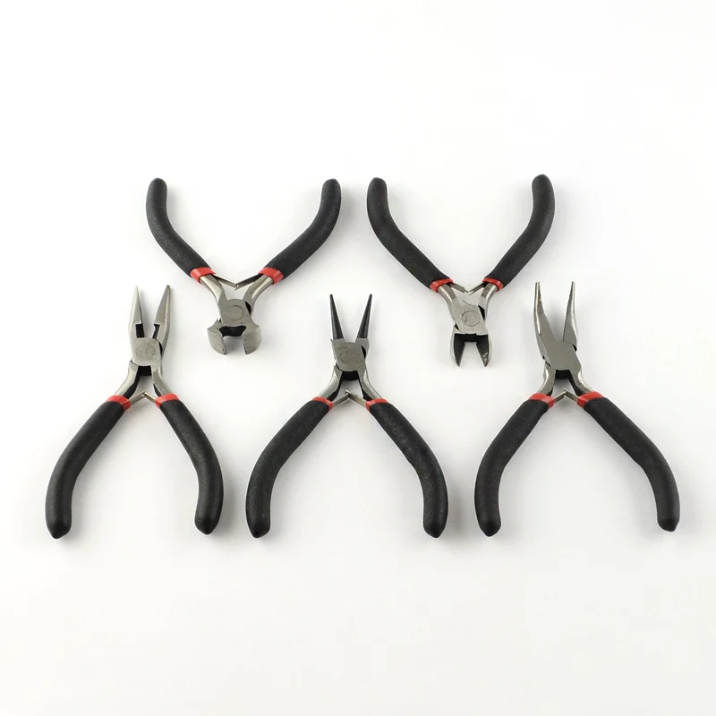 45# Steel Wire-Cutter Round Nose Side Cutting Bent Nose Plier & End Cutting Plier DIY Jewellery Tools 20x33.5x5.5cm 5pcs/set free shipping wholesale professional round nose jewellery pliers for diy