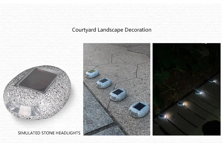 DE.SOUL Solar Rechargeable LED Solar Light Bulb Stone Lamp Outdoor Garden Lamp Decoration Wall Light Waterproof 03