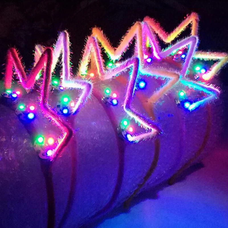 Christmas Toys Crown Led Headband Hair Light FlashingLight Up Toys Hair Accessories Royal Princess Hairband Led Party Supplies  (9)