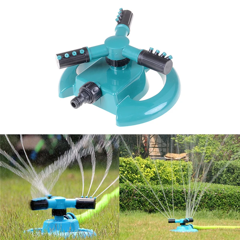 Gardening Tools Garden Sprinklers Automatic Watering Grass Lawn 360 Degree Circle Rotating Water Sprinkler 3 Nozzles Three Arm |