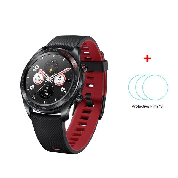 Huawei Honor Watch Magic SmartWatch NFC gps 5ATM водонепроницаемый трекер сердечного ритма трекер сна 7 дней напоминание о сообщениях - Цвет: black add film