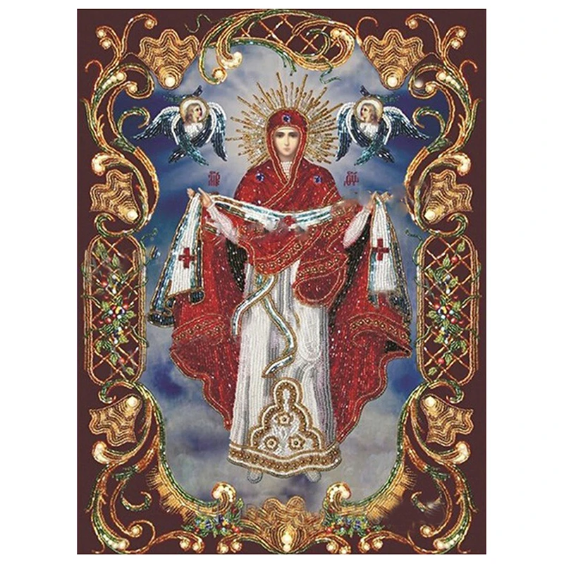 Алмазная вышивка иконы религиозная девственница 5D Diy квадратная/круглая Алмазная картина Картина Стразы алмазные бисерные картинки