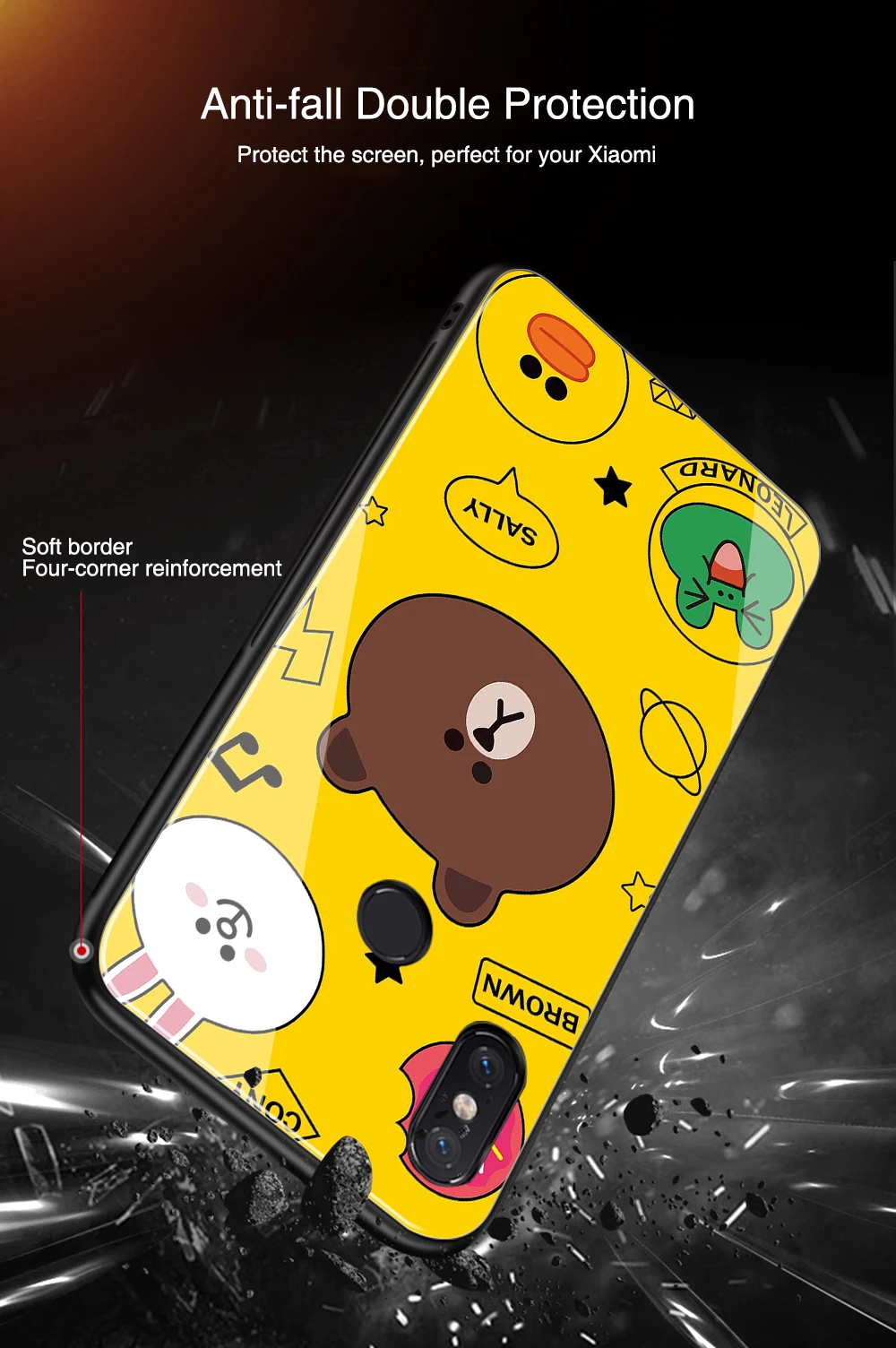 FinderCase for case Xiaomi Mi 8 se Cute bear couple Hard Back Glass Phone cover for Mix 2 2s 3 case Xiaomi Mi 8 9 SE lite max 3