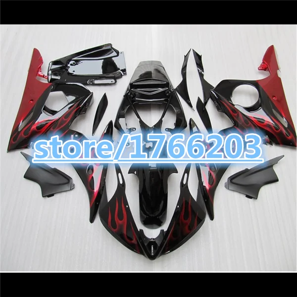 

ABS fairings set for YZF R6 03 04 05 red flame black YZF-R6 03-05 YZF 600 R6 2003 2004 2005 fairing kits Ning