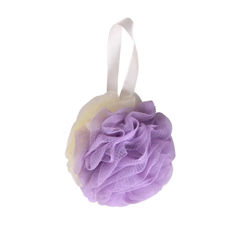 

Ribbon double color stitching large shower ball 50g adult male and female bath bath flower ball satin lanyard 5 colors