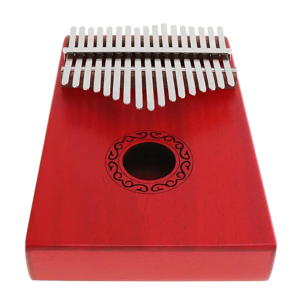 17 Key Red Kalimba Single Board Mahogany Finger Thumb Piano Mbira Mini Keyboard Musical Instrument 