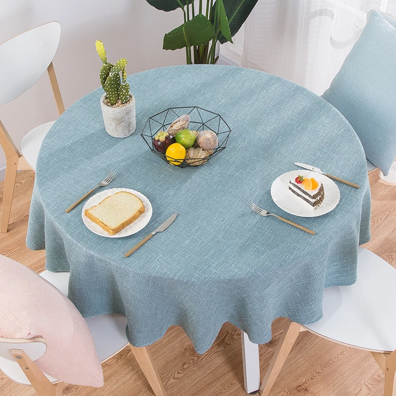  RZCortinas Table Cloth Round Wedding Party Table Cover Cotton Linen Tablecloth Nordic Tea Coffee Ta