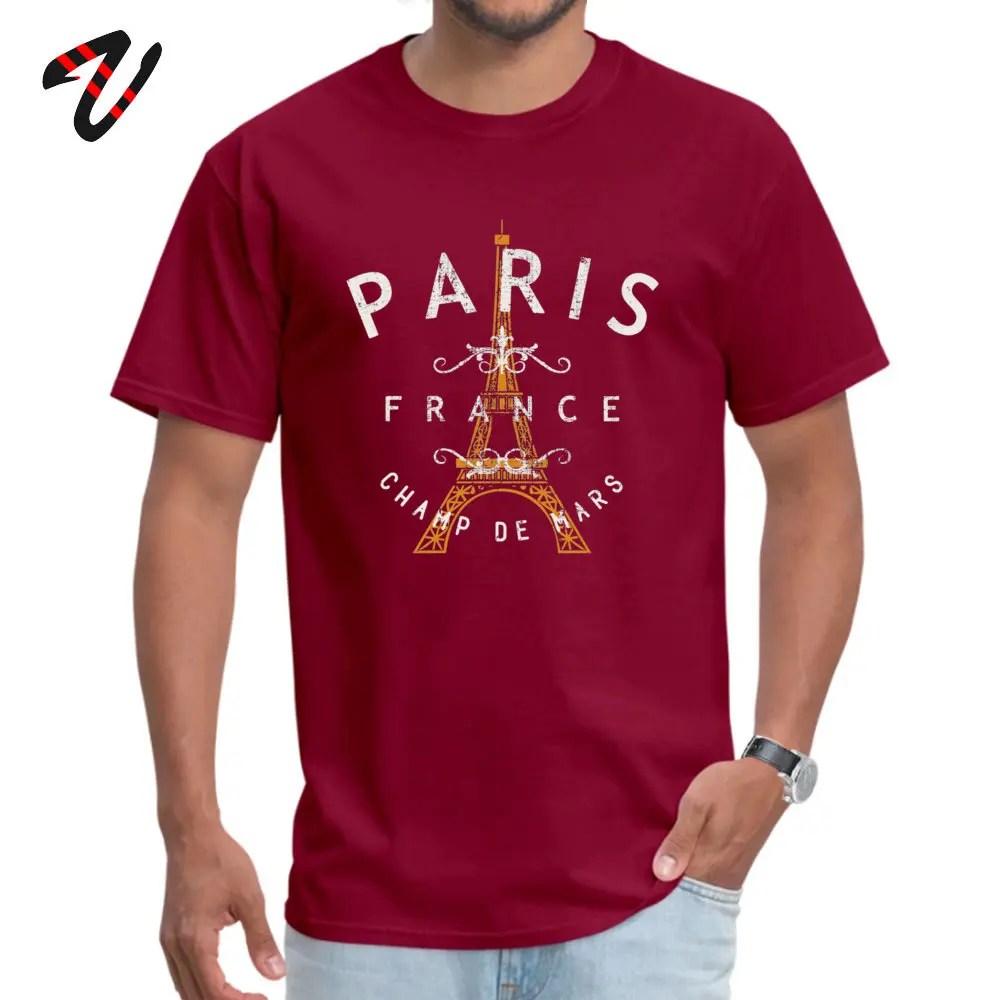 Camisa Paris France Men Tshirts 2019 Popular Thanksgiving Day Short Sleeve Crew Neck Pure Cotton Tops & Tees Normal T-shirts Paris France 3512 maroon