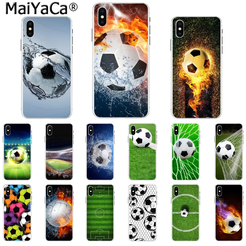 MaiYaCa كرة القدم كرة القدم على المياه حرق النار الرياضة DIY الفاخرة جراب هاتف ل أبل فون 8 7 66 ثانية زائد X XS ماكس 55 ثانية SE XR