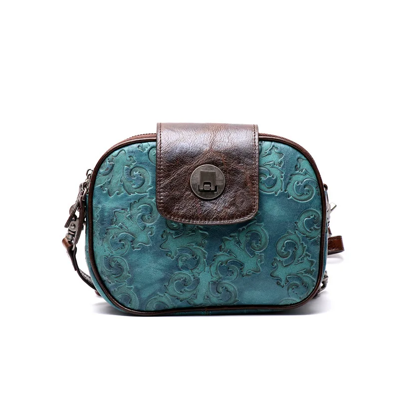 

High-capacity Vintage 2018 Women Embossing Flower Handbags Messenger Shoulder Bags Messenger Bag Crossbody Flap Handbag