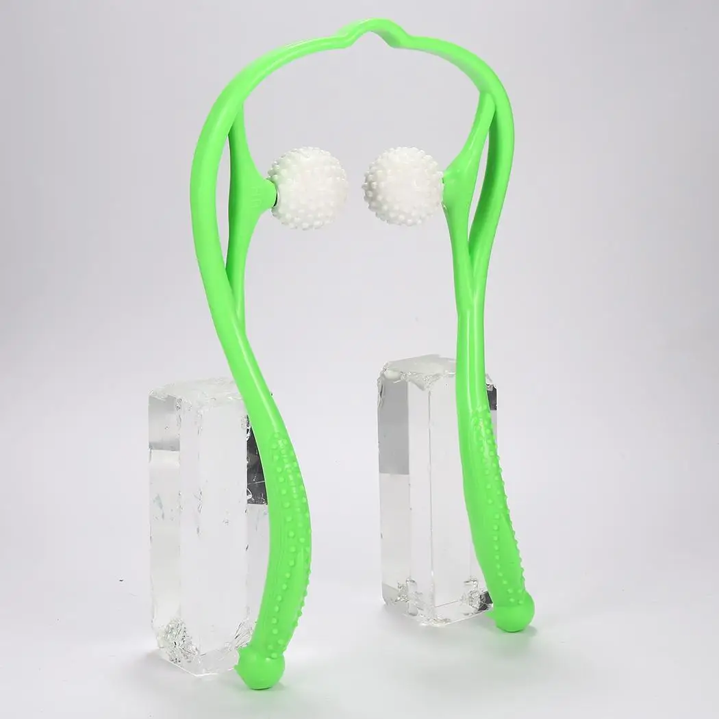 Массажер для шеи, многофункциональная ручная рукоятка, массажер для плеч, 36x18 см/14,2x7,1 дюйма (Д x Ш), зеленый