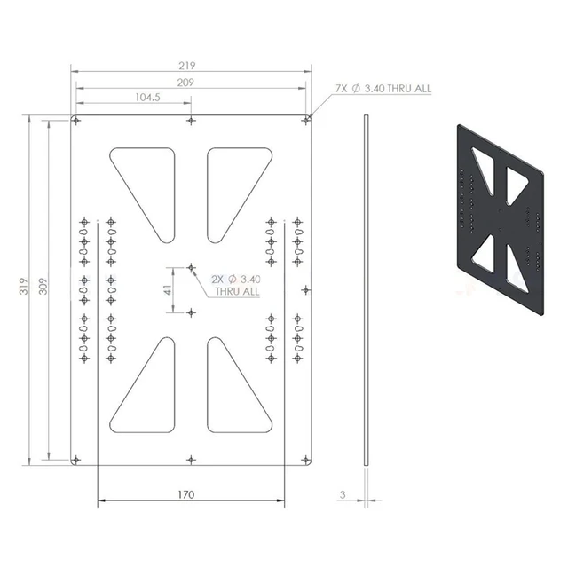 Richer Chauffage de r Imprimante 3D MK3 Lit Chauffant, 12 V Aluminium Lits,  Imprimante 3D Heatbed plate-forme 220 x 220mmx3 mm pour MK3 Imprimante 3D