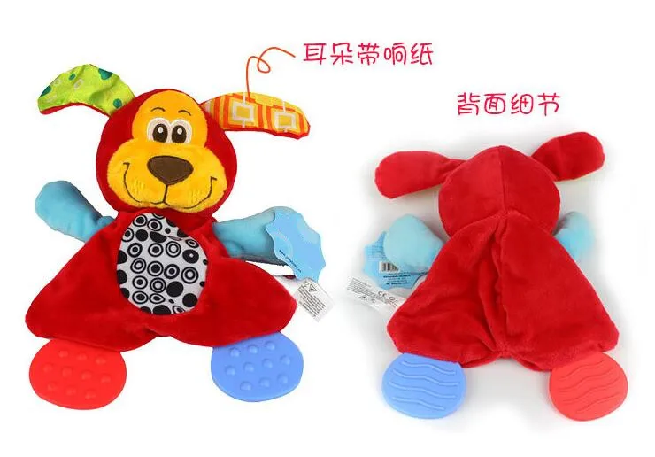 Newborn Baby Cute Toys Cartoon Animals Hand Bells Rattles Toy Playmate Plush Doll Teether Toys for Baby Kids 20% off