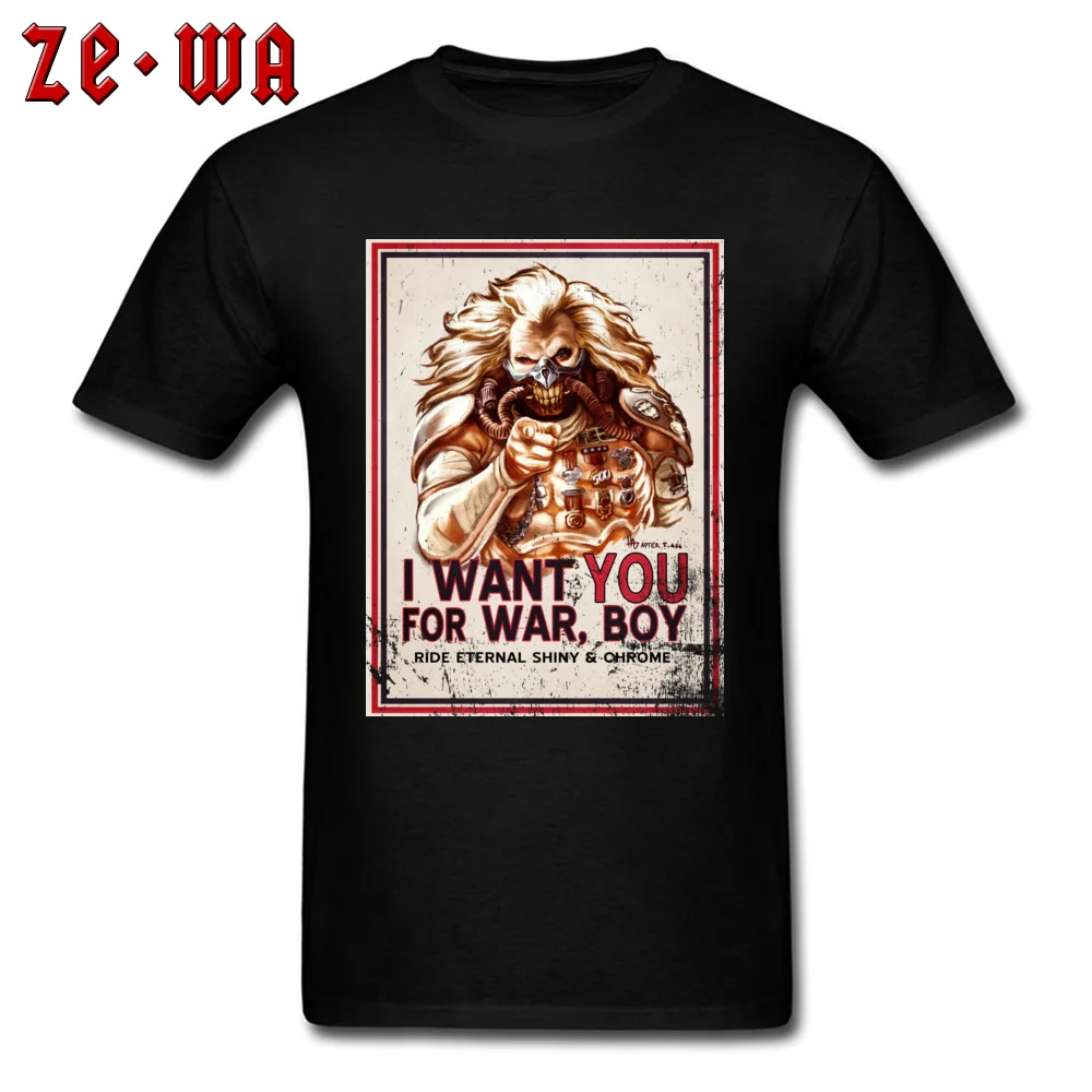 Tops Shirt Summer T Shirts Summer/Fall New Arrival Casual Short Sleeve Pure Cotton Crewneck Men T-shirts Casual I Want YOU for War Boy black