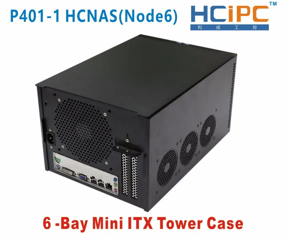 HCiPC 6Bay Mini ITX Tower чехол, 6Bay NAD HDD корпус, 6bay NAS сервер, NAS чехол