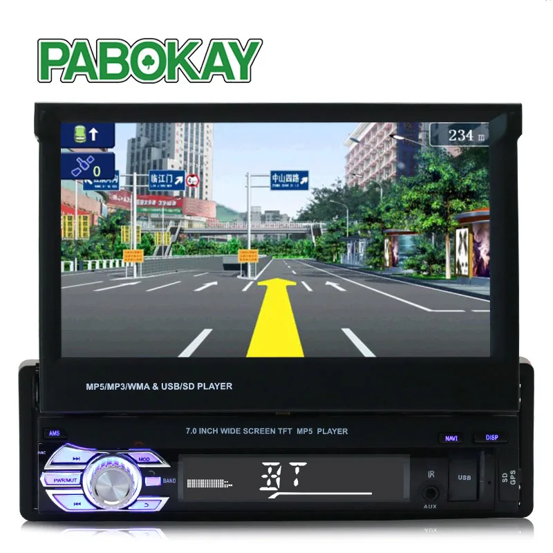 

Car Multimedia Player 9601G 1 Din Car Video MP5 Player 7 Inch HD Touch Screen Bluetooth FM Radio European GPS Map USB Autoradio