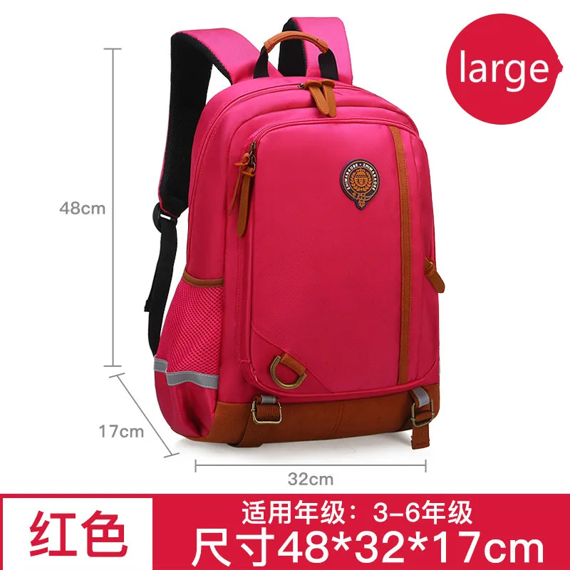 Водонепроницаемые детские школьные сумки для девочек и мальчиков; Детские ортопедические школьные сумки; рюкзаки для начальной школы; mochila escolar - Цвет: large red