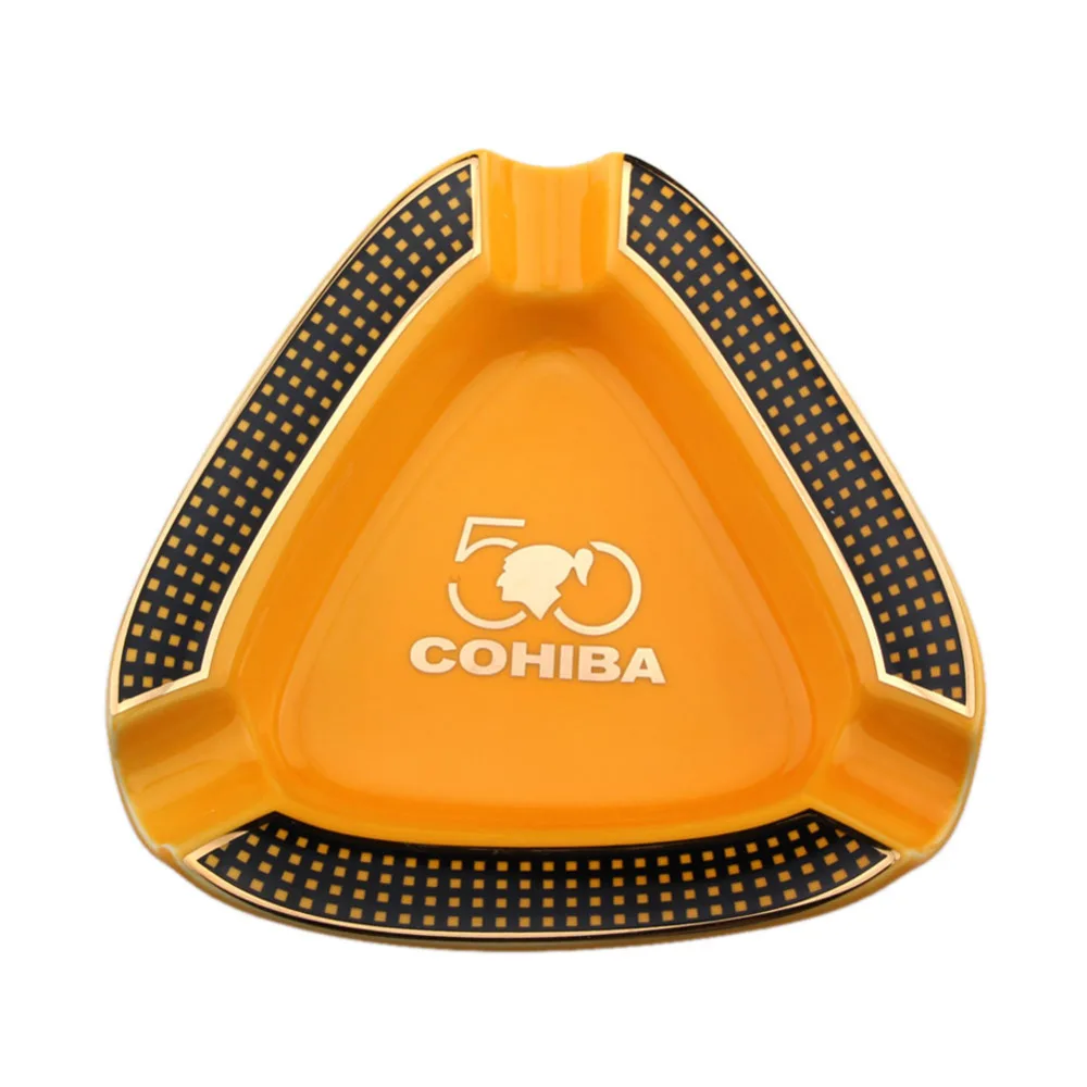 Новое поступление COHIBA керамика сигары пепельница может держатель 3 сигары с подарочной коробке