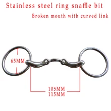 Кольцо из нержавеющей стали snaffle бит, двойной сломанной рот с изогнутой ссылку. Конный equipmen(BT0510