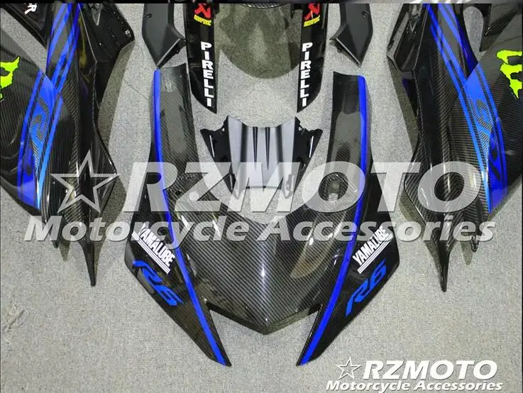 Углеродное волокно лакированные мотоциклетные Обтекатели части для YAMAHA YZF R6 переводная печать воды № 0071