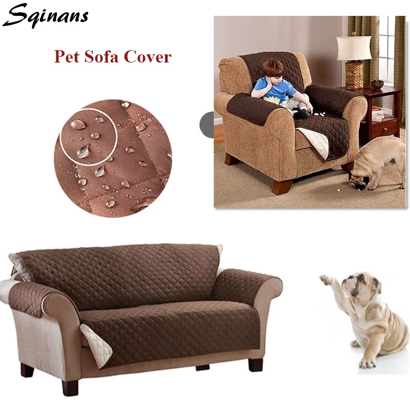 cheap Sqinans 7 Colors Dog Bed Furniture Sofa Protector With Elastic Strap Waterproof Dog Mats 1 2 3 Seat Pet Sofa Cover Bed Mat