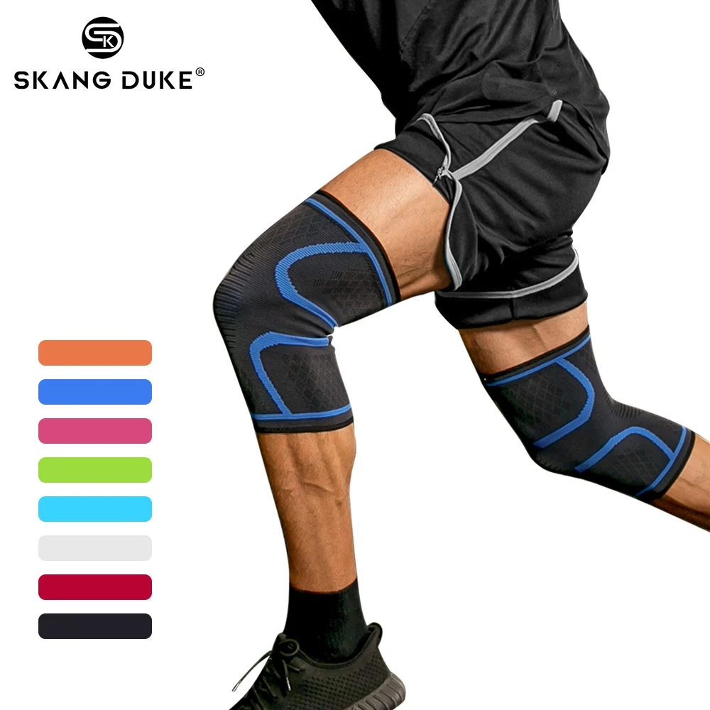 1PC Nylon Silicone Knee Sleeve Protector Sports KneePads Volleyball Running Fitness Gym Bodybuilding Elastic Knee Brace Support