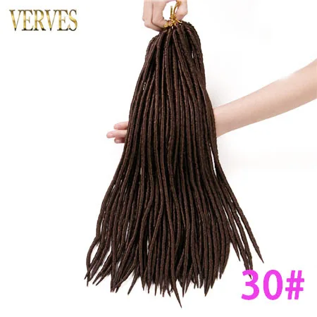 VERVES Faux locs 18 дюймов накладные волосы на крючке, на возраст от 1 года до 8 лет пакет, заплетённые волосы черного цвета, ошибка, коричневый, 24 шт./упаковка, синтетические волосы, шиньоны, плетёные - Цвет: #30