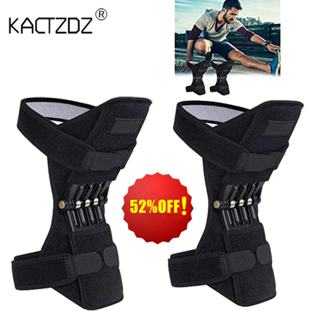 

1 Pair Knee Joint Support Pads Breathable Non-slip Power Lift Joint Support Knee Pads Powerful Rebound Spring Force Knee booster