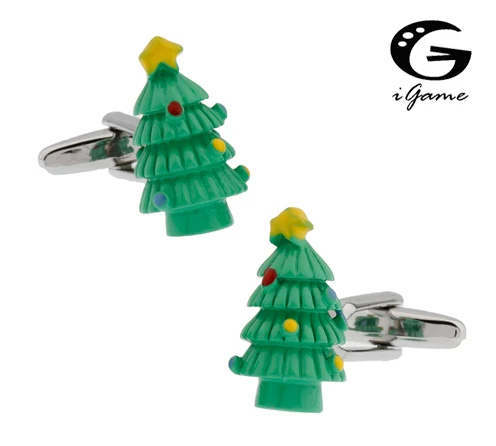 iGame Christmas Tree Cuff Links Quality Brass Material ...