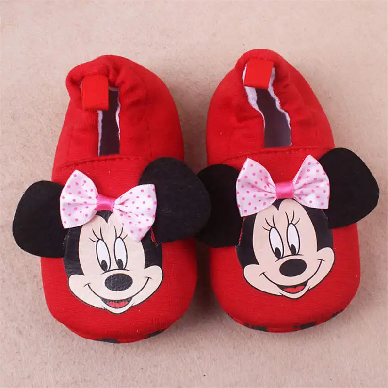 

2019 Disney cotton Spring Autumn new Baby Shoes Cartoon Mickey Children's shoes Anti-slip 0-1 years old Minnie toddler shoes