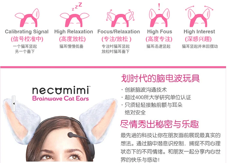 photo Nekomimi Cat Ears Brain Waves necomimi mood cat ears mind cat ears brain wave emotion controlled intelligent controlm secret headdress brain waves