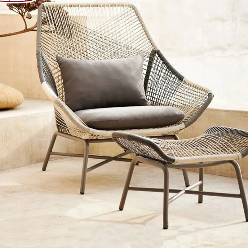 Outdoor Garden sofa PE rattan chair creative chair rattan sofa indoor leisure sofa sponge seat cushion pedal outdoor furniture Outdoor Garden sofa PE rattan chair creative chair rattan sofa indoor leisure sofa sponge seat cushion pedal outdoor furniture