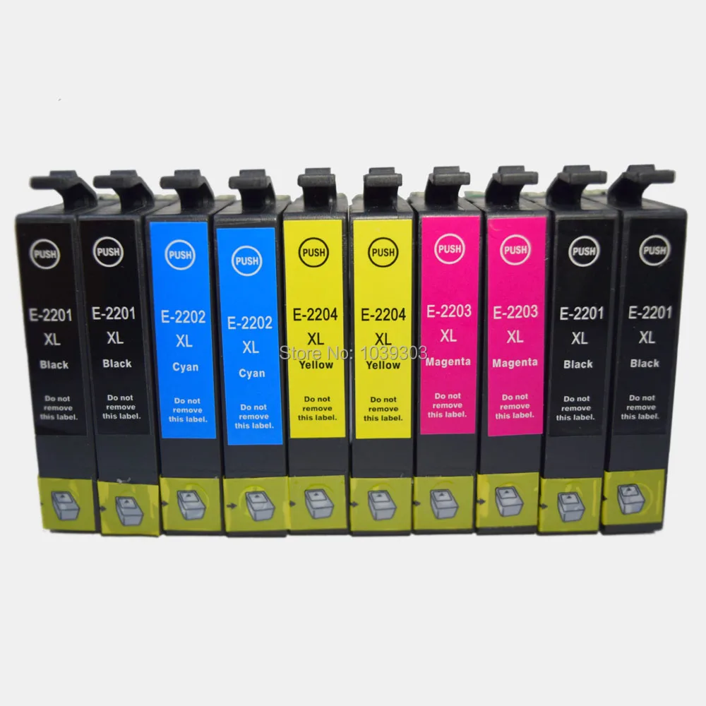 10 упаковок совместимый Epson 220 T220 XL чернильные картриджи для Expression XP 320 420 424 WF 2630 2650