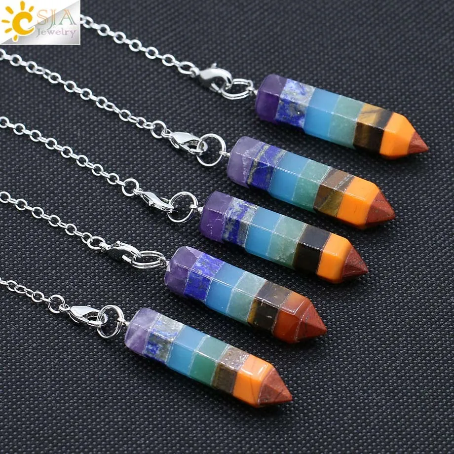 Hexagon cone Faceted Bullet Amulet Best Friend Pendant Jewelry Pendulum