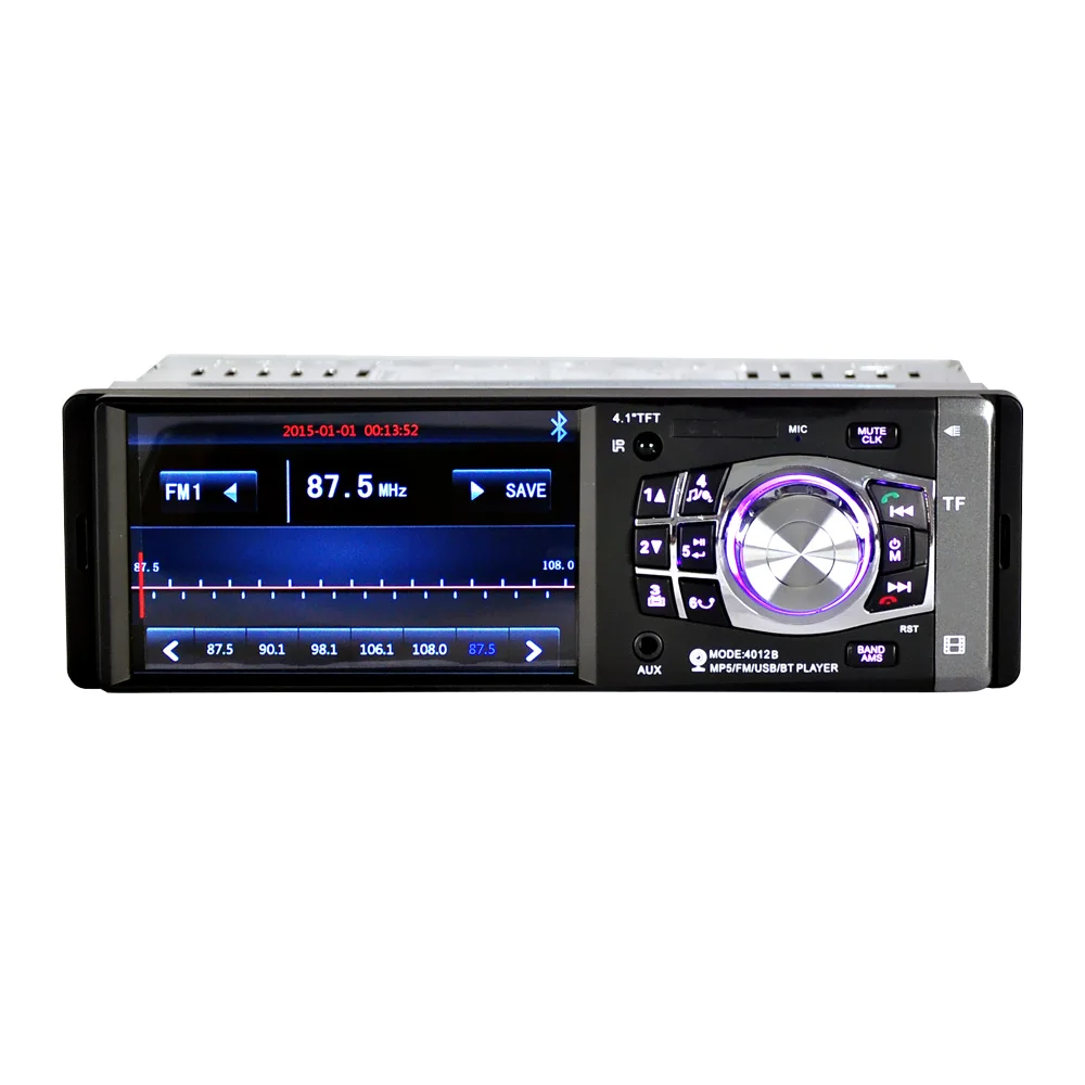 Fonwoon Авторадио 1 Din автомобильный стерео Bluetooth центральный мультимедийный плеер 4 дюйма TFT дисплей автомобильное радио USB AUX SD камера заднего вида