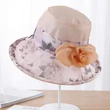 Модная женская бархатное ведро шляпа летняя анти-УФ Складная Рыбацкая шляпа для женщин Цветочное ведро шапки Gorro Pescador