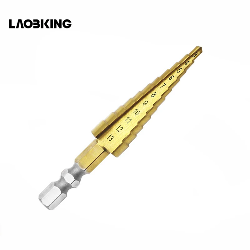 

1pcs 3-13mm HSS Titanium Coated Stepped Drill Power Tools Carbide Drill Mini Drill Bit Set
